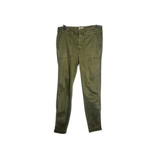 J. Crew Size 26 Army Green Chino Pants Ankle Zipper Cropped Skinny Utility